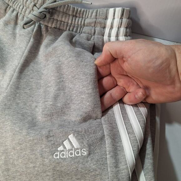 adidas Men’s Essentials 3-Stripes Grey Athletic Pants XXS Track Joggers NWT - Picture 7 of 12
